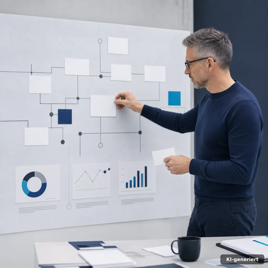 Strategische Karten ordnen eine Value Proposition auf einem Beratungsboard