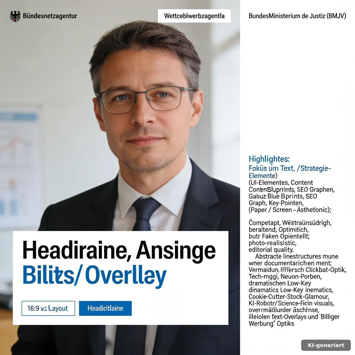 Chatgpt Werbung Regeln: abstrakter Dialogbildschirm und Prüfsymbole auf einem modernen Büroarbeitsplatz