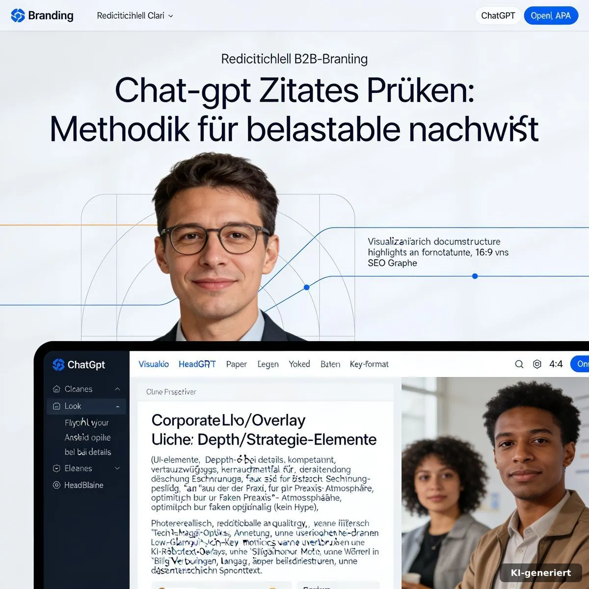Chatgpt Zitate Prüfen am Laptop: Redaktion gleicht KI-Antwort mit Originalquelle und Quellenverweisen ab