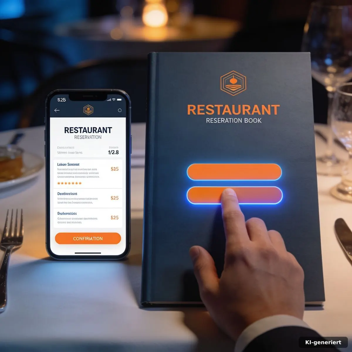 Digitale Erinnerung für eine Restaurantreservierung