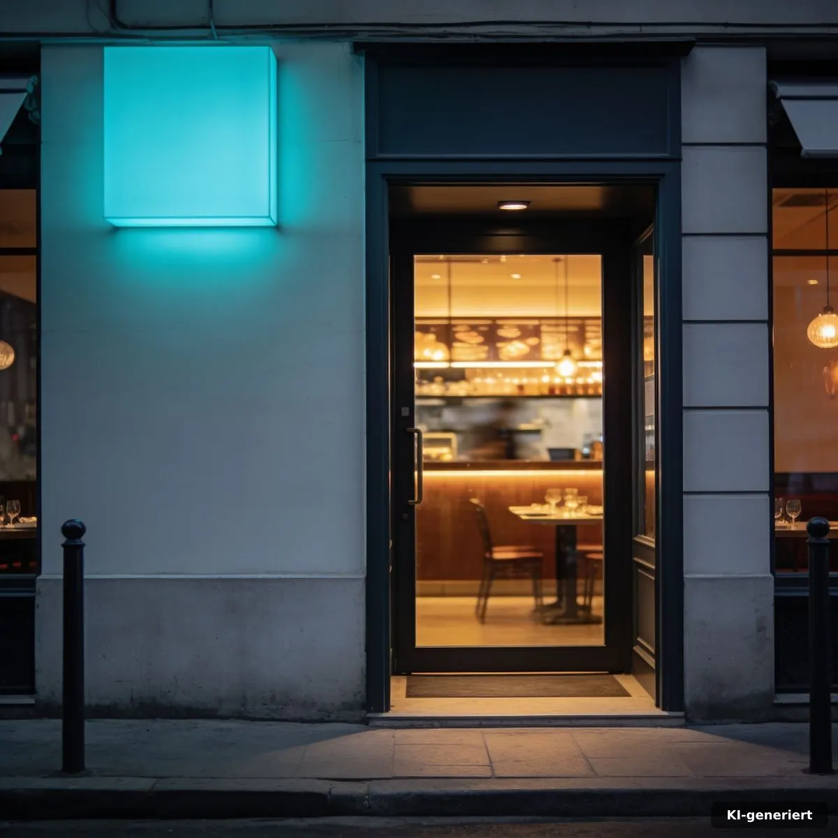 Gut erkennbare Außenansicht eines Restaurants für das Unternehmensprofil