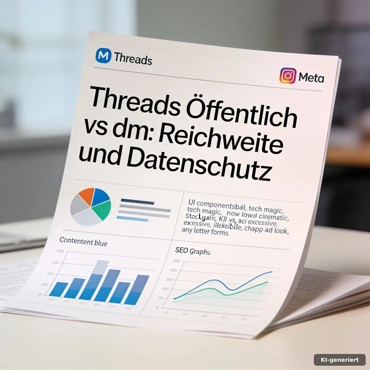 Threads Öffentlich vs dm: Smartphone mit öffentlichem Feed und privater Nachrichten-Inbox im B2B-Umfeld