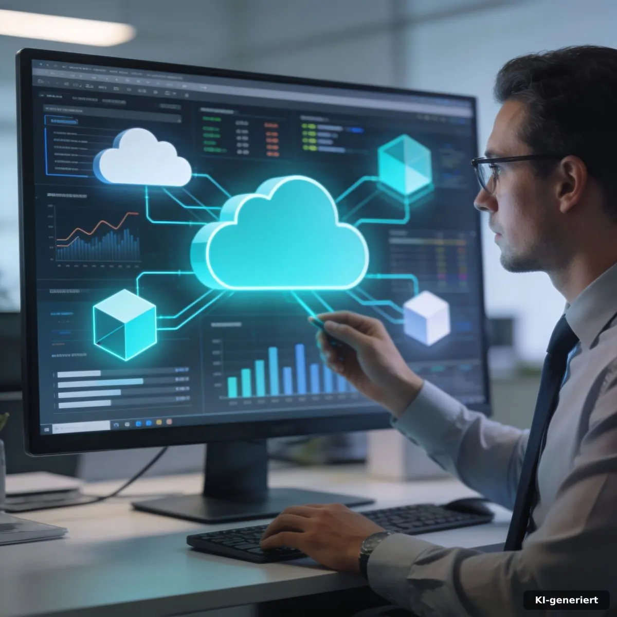 Analyse-Dashboard mit visualisierten Datenflüssen zu externen Anbietern