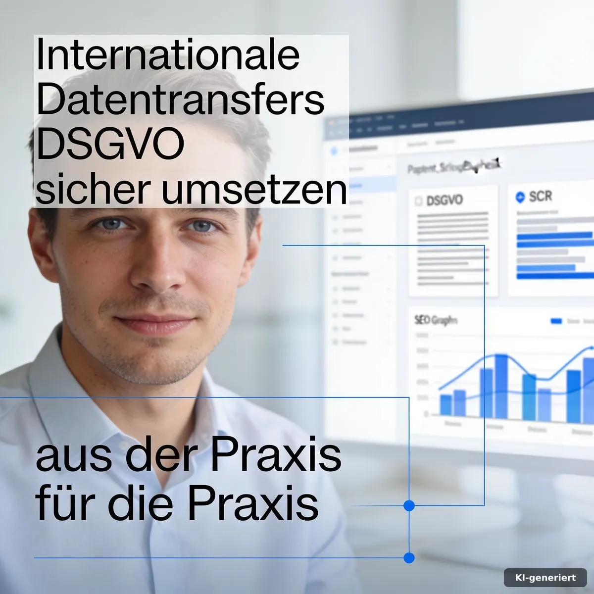 Internationale Datentransfers DSGVO: SCC, BCR und Prüfprozess auf einem modernen Arbeitstisch