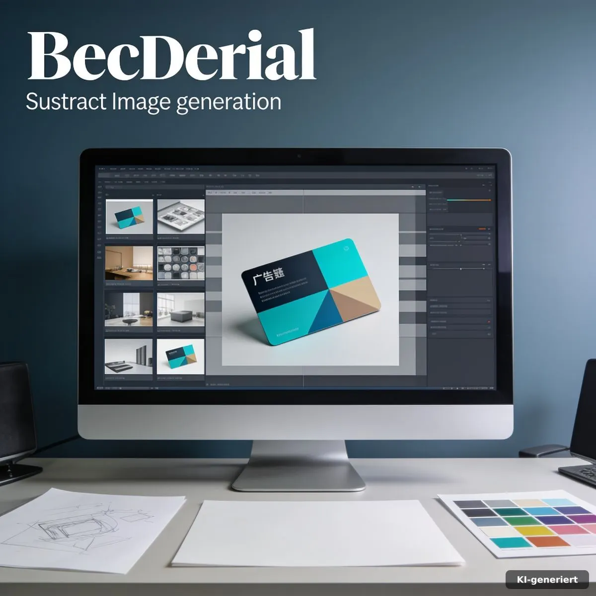Chatgpt Neue Visual Ads neben einem abstrakten Bild-Workflow auf einem modernen Monitor im B2B-Studio