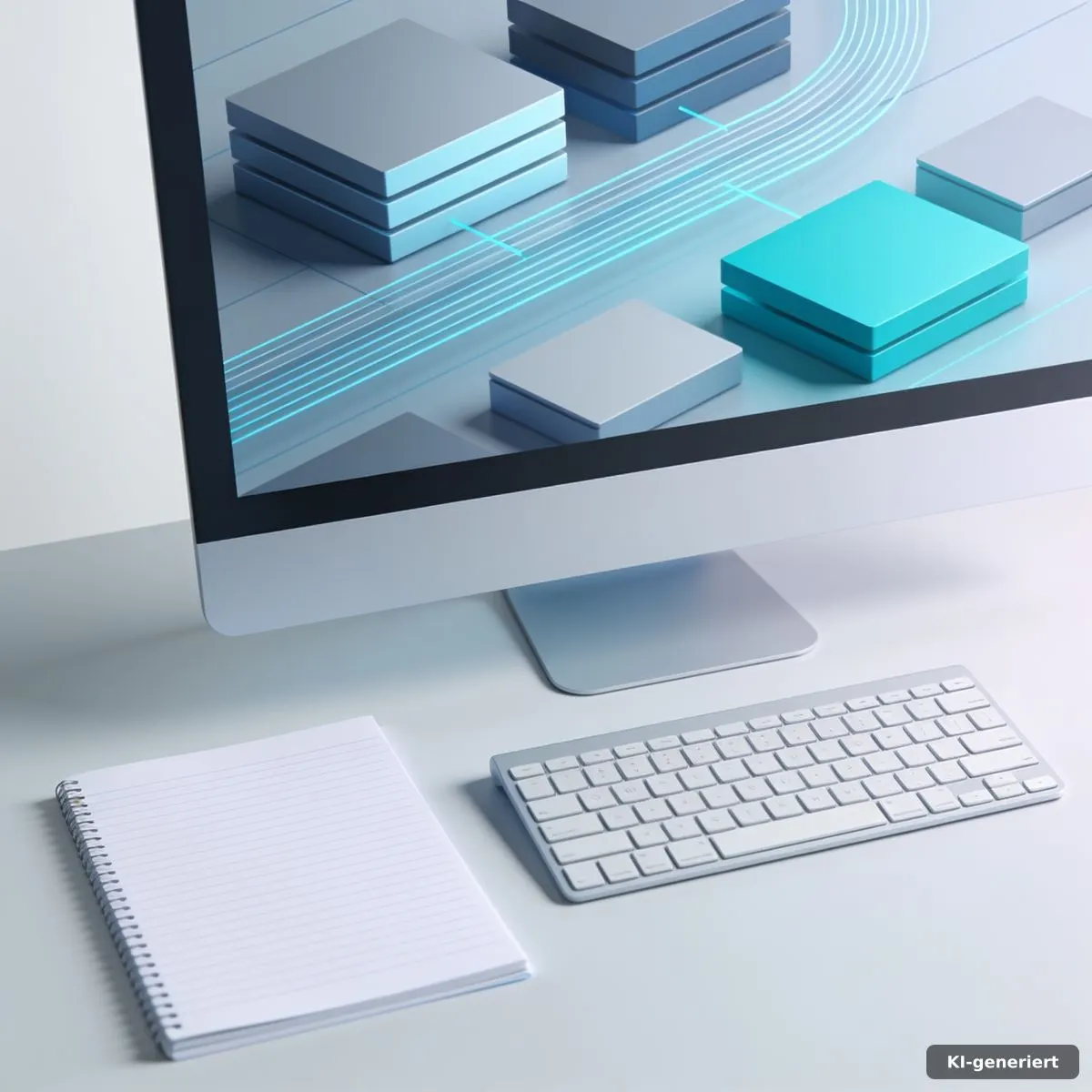 Bildschirm mit langen Datenstrukturen und Arbeitsunterlagen für einen KI-Workflow