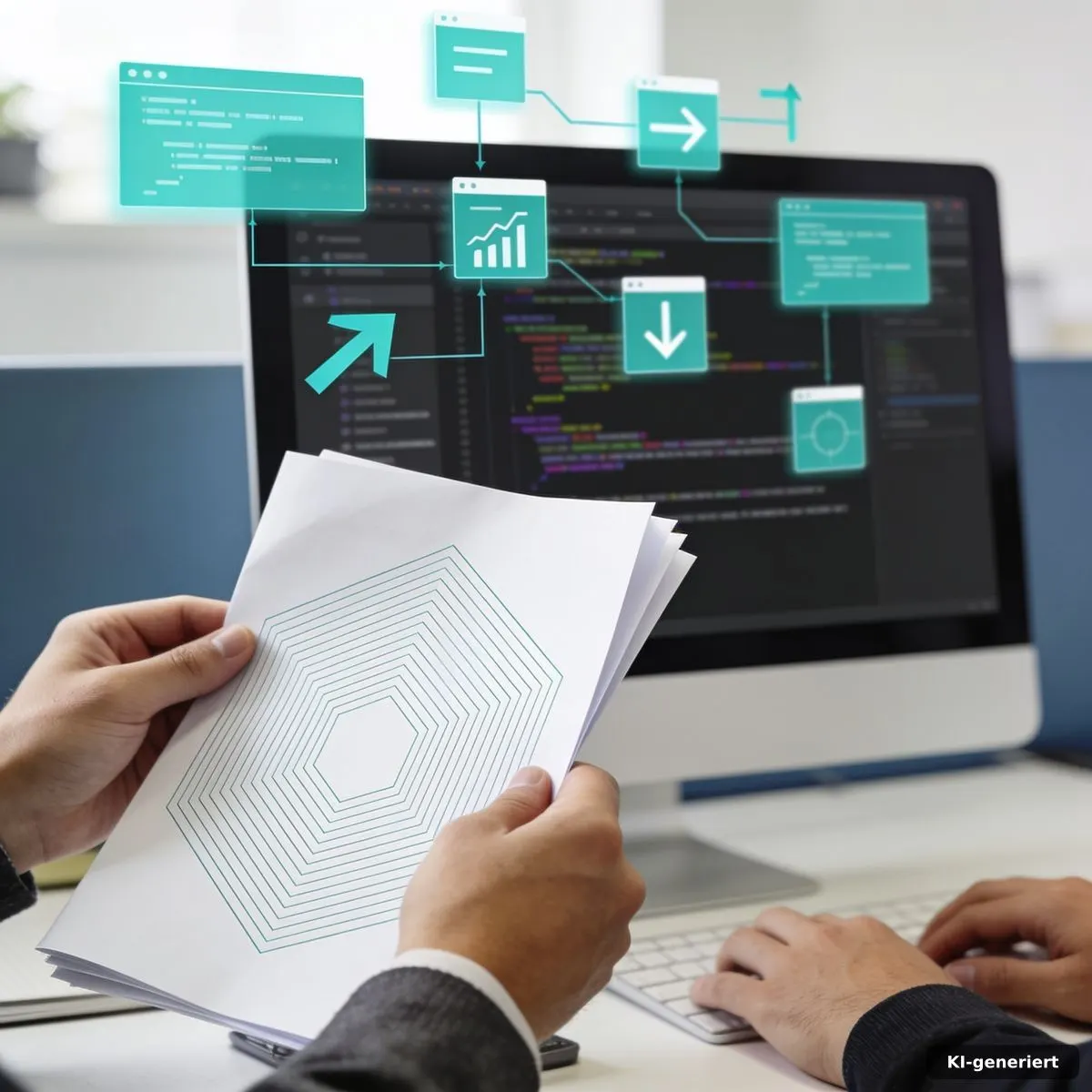 Technische Prüfung eines agentischen Software-Workflows mit abstrakten Codeelementen