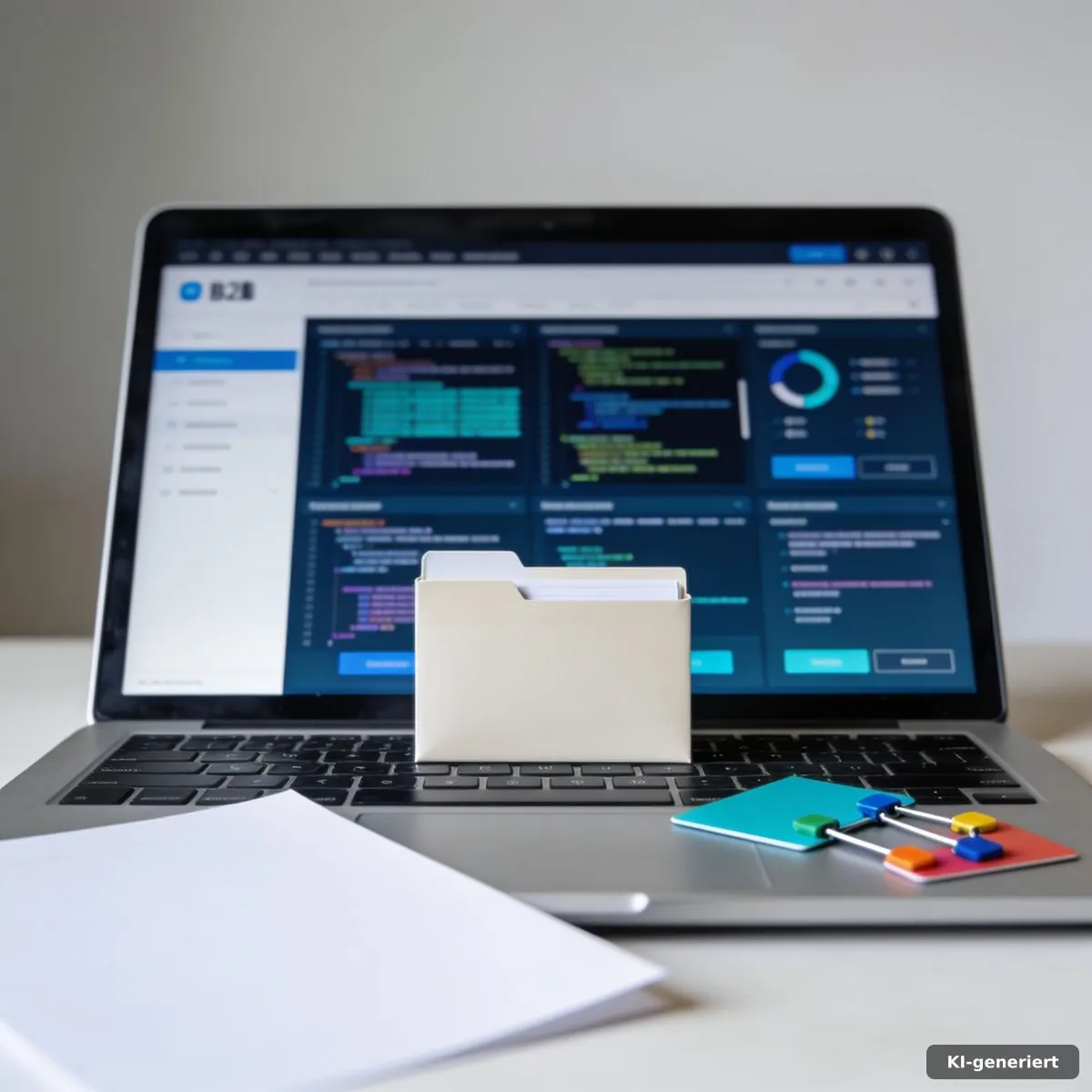 Technische Prüfung von Website-Signalen am Laptop